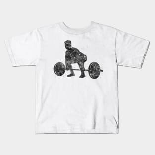 Weightlifter man black and white Kids T-Shirt